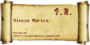 Vincze Marica névjegykártya